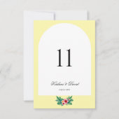 熱帯フローラ結婚のテーマテーブル番号カード ノートカード (正面)