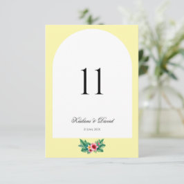 熱帯フローラ結婚のテーマテーブル番号カード ノートカード