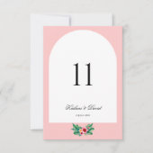 熱帯フローラ結婚のテーマテーブル番号カード ノートカード (正面)