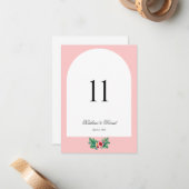 熱帯フローラ結婚のテーマテーブル番号カード ノートカード (正面/裏面インサイチュ)