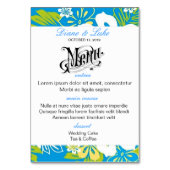 熱帯フローラ結婚のメニュー+テーブル番号カード テーブルナンバー (裏面)