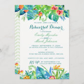 熱帯フローラ結婚のリハーサル招待状 招待状 (正面/裏面)