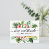 熱帯フローラ結婚の書道の愛感謝してい ポストカード (スタンド正面)