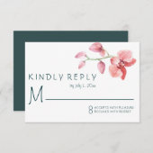 熱帯フローラ結婚の蘭 出欠カード (正面/裏面)