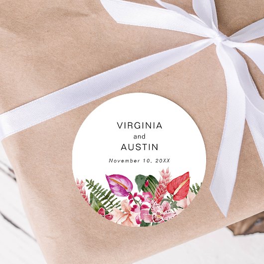 熱帯フローラ結婚ズ ラウンドシール