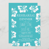熱帯フローラ結婚ターコイズリハーサルディナー 招待状 (正面/裏面)
