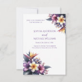 熱帯フローラ結婚テーマ招待状 招待状 (正面)