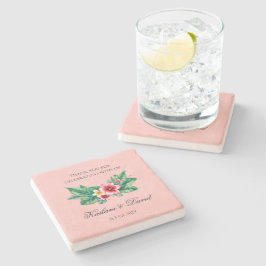 熱帯フローラ結婚テーマ ストーンコースター