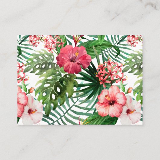 熱帯フローラ結婚ハイビスカス詳細 エンクロージャーカード (裏面)