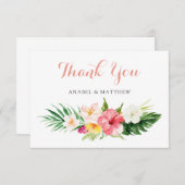 熱帯フローラ結婚ヤシサンキューカード サンキューカード (正面/裏面)