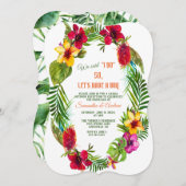 熱帯フローラ結婚リースI do BBQ 招待状 (正面/裏面)