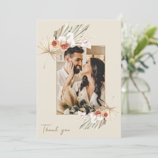 熱帯フローラ結婚写真のサンキューカード サンキューカード (スタンド正面)