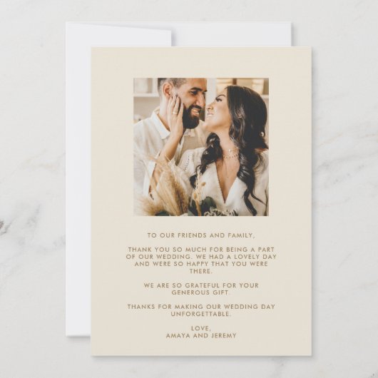 熱帯フローラ結婚写真のサンキューカード サンキューカード (裏面)