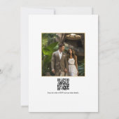 熱帯フローラ結婚幾何学模様の写真とQRコード 招待状 (裏面)
