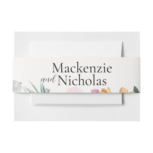 熱帯フローラ結婚式招待状ベリーバンド 招待状ベリーバンド (正面例)