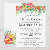 熱帯フローラ結婚式招待状 招待状 (正面/裏面)