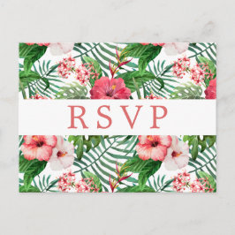 熱帯フローラ結婚式RSVP ポストカード