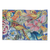 熱帯フローラ蝶オリエンタルカラフル 枕カバー (裏面-左)