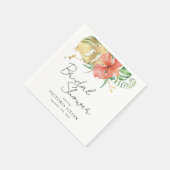 熱帯フローラ行先結婚式ブライダルシャワー スタンダードカクテルナプキン (角)