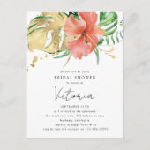 熱帯フローラ行先結婚式ブライダルシャワー ポストカード (正面)