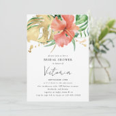 熱帯フローラ行先結婚式ブライダルシャワー 招待状 (スタンド正面)