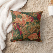 熱帯フローラ装飾用クッションオレンジグリーンはっきりした クッション (ブランケット)