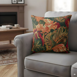 熱帯フローラ装飾用クッションオレンジグリーンはっきりした クッション
