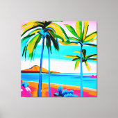 熱帯フローラ装飾用クッション キャンバスプリント (正面)