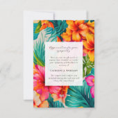 熱帯フローラ記念写真悔やみや弔慰葬儀 サンキューカード (正面)