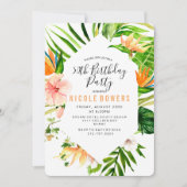 熱帯フローラ誕生日パーティーへの招待 招待状 (正面)