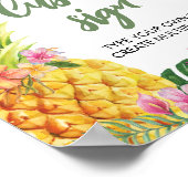 熱帯フローラ誕生日パーティーテーブルの看板 ポスター (角)