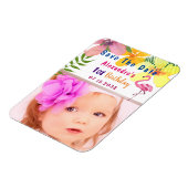 熱帯フローラ誕生日写真の保存日時 マグネット (左側)