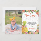 熱帯フローラ誕生日写真サンキューカード サンキューカード (正面)