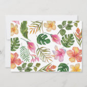 熱帯フローラ誕生日写真サンキューカード サンキューカード (裏面)