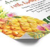 熱帯フローラ誕生日時間カプセル標識 ポスター (角)