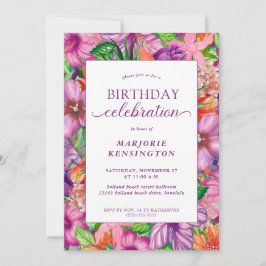 熱帯フローラ誕生祝いパーティー 招待状