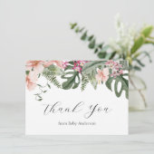 熱帯フローラ赤ちゃんシャワーありがとう サンキューカード (スタンド正面)