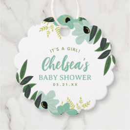 熱帯フローラ赤ちゃんシャワーありがとう フェイバータグ