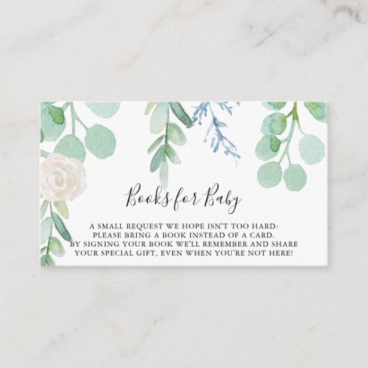熱帯フローラ赤ちゃんシャワーブックリクエスト エンクロージャーカード (正面)