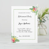 熱帯フローラ退職パーティの招待状 招待状 (スタンド正面)