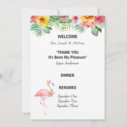 熱帯フローラ退職パーティー計画 招待状 (裏面)