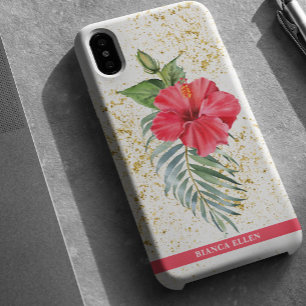 熱帯フローラ金ゴールドきらめき iPhone 16 PLUSケース