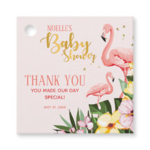 熱帯フローラ金ゴールドフラミンゴピンクベビーシャワー