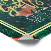 熱帯フローラ金ゴールドフレームカード&ギフト結婚ズ ポスター (角)