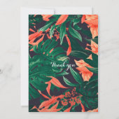 熱帯フローラ金ゴールドフレームハワイアンベビーシャワー 招待状 (裏面)