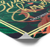 熱帯フローラ金ゴールドフレームブライダルシャワーへようこそ ポスター (角)