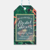 熱帯フローラ金ゴールドフレームブライダルシャワー有難う ギフトタグ (正面)