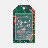 熱帯フローラ金ゴールドフレームブライダルシャワー有難う ギフトタグ (裏面)