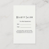 熱帯フローラ金ゴールドフレームメイクアップ美しいサロン 予約カード (裏面)