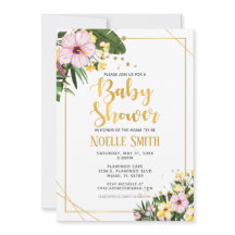 熱帯フローラ金ゴールド男女兼用ベビーシャワー